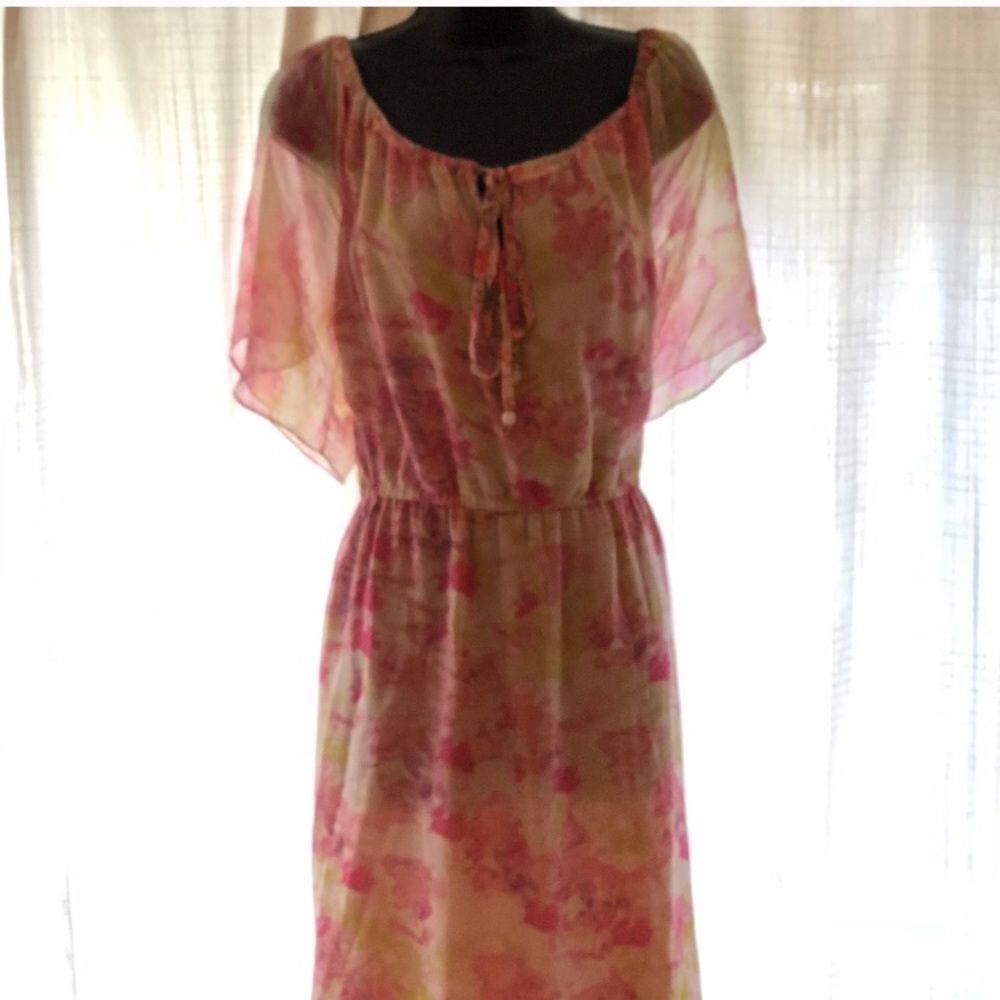 Tracy Reese Floral Peasant Dress L